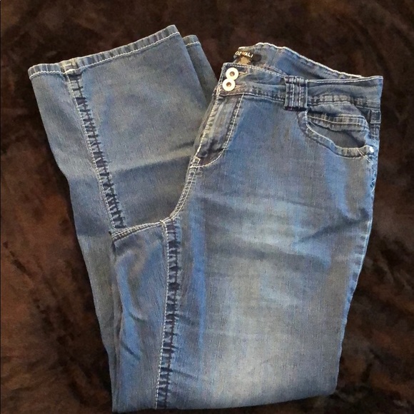 Bootcut Blue Jeans with Embellishments - Picture 1 of 4